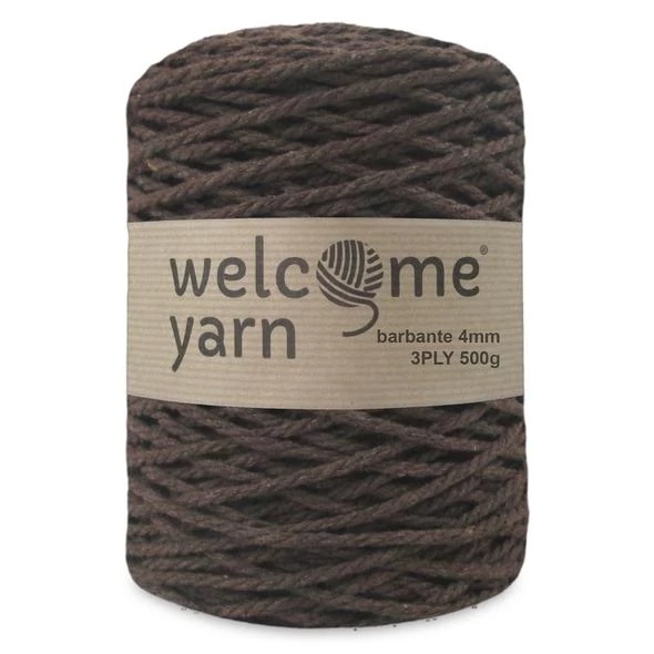 WelcomeYarn spárgafonal XL 3 ply 500 g - sötétbarna