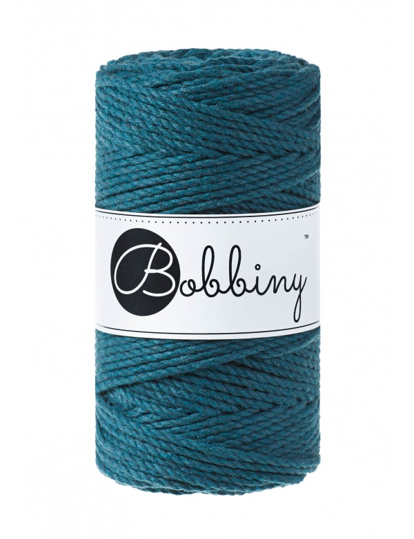 Bobbiny 3 Ply Makramé fonal 3 mm - Petrolkék