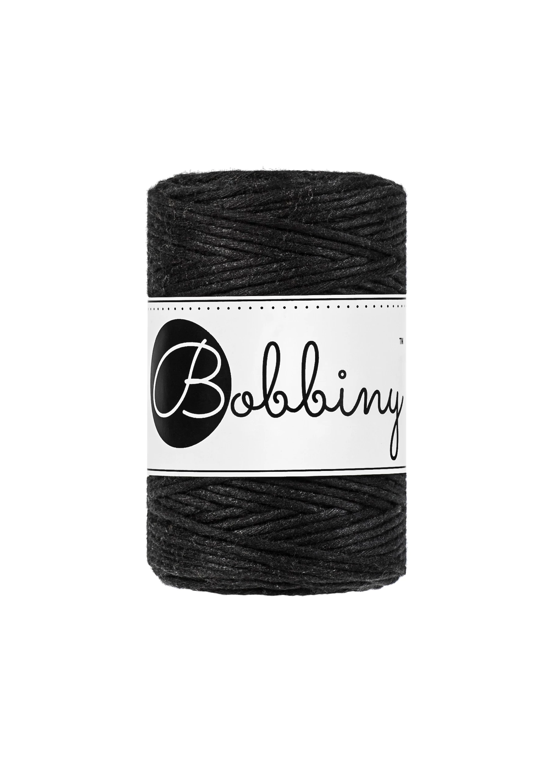 Bobbiny Baby kifésülhető makramé fonal 1,5 mm - Fekete