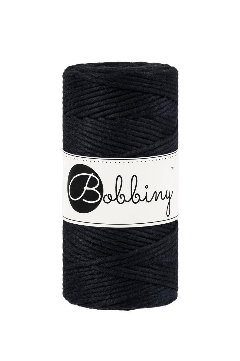 Bobbiny makramé fonal 3 mm - Fekete