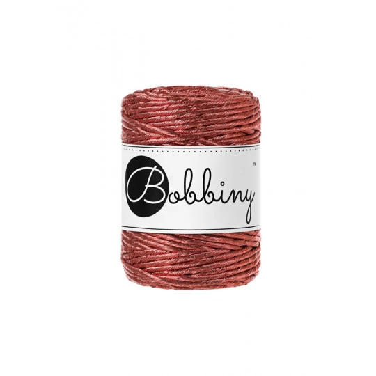 Bobbiny makramé fonal 3 mm - Metallic réz