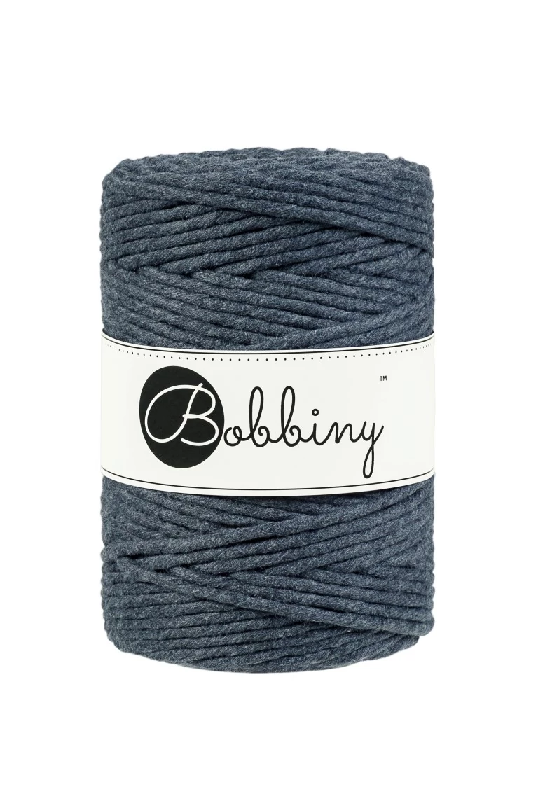 Bobbiny kifésülhető makramé fonal 5 mm – Grafit Charcoal