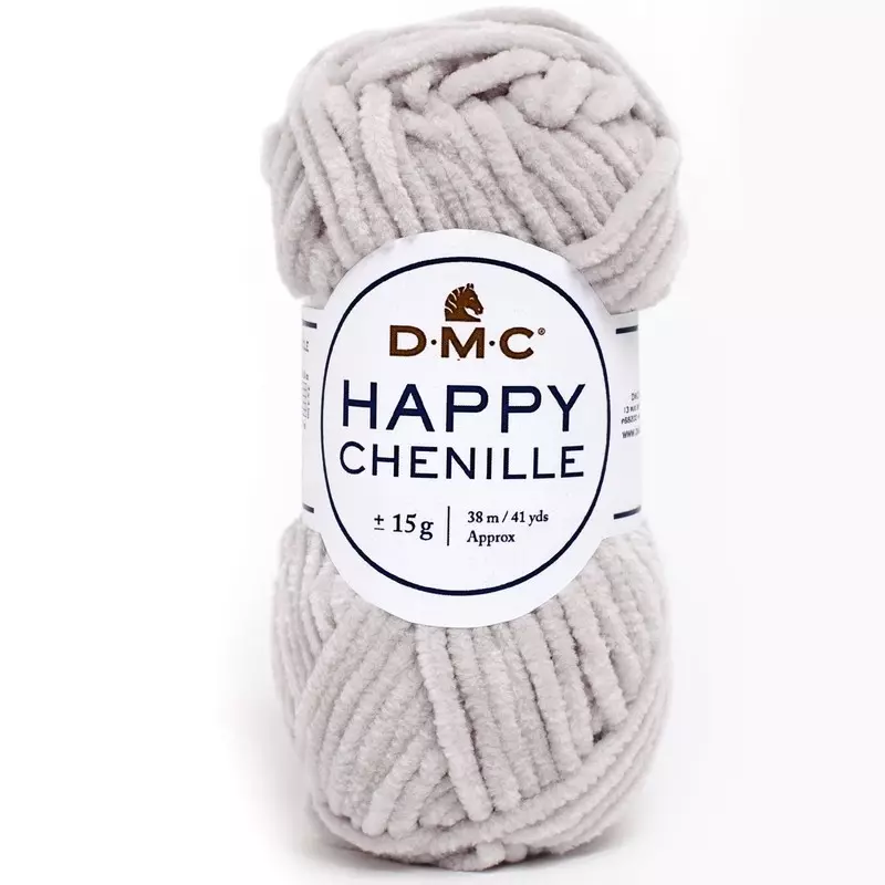 DMC Happy Chenille zseníliafonal 15 g - Fluffy halvány szürke