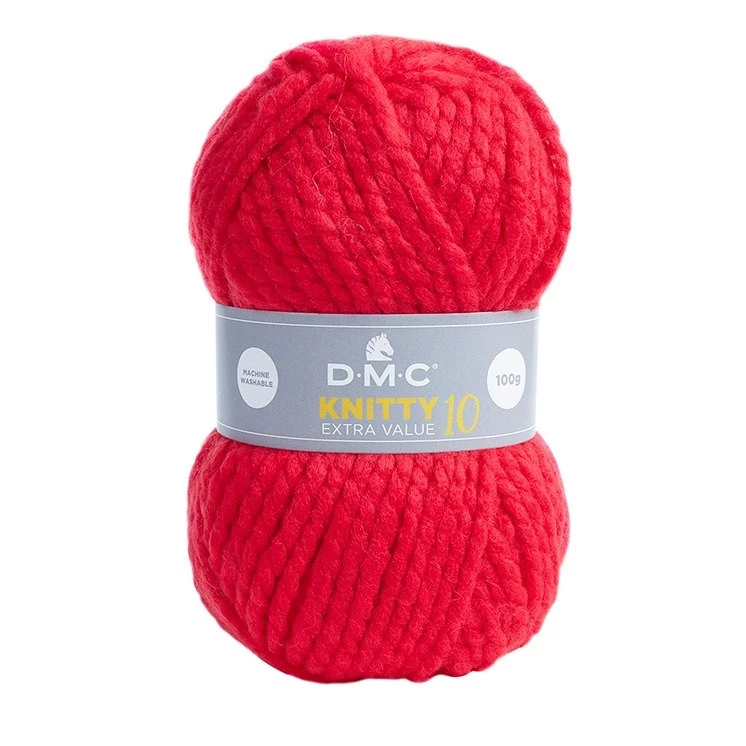 DMC Knitty 10 vastag fonal - Élénk piros 950