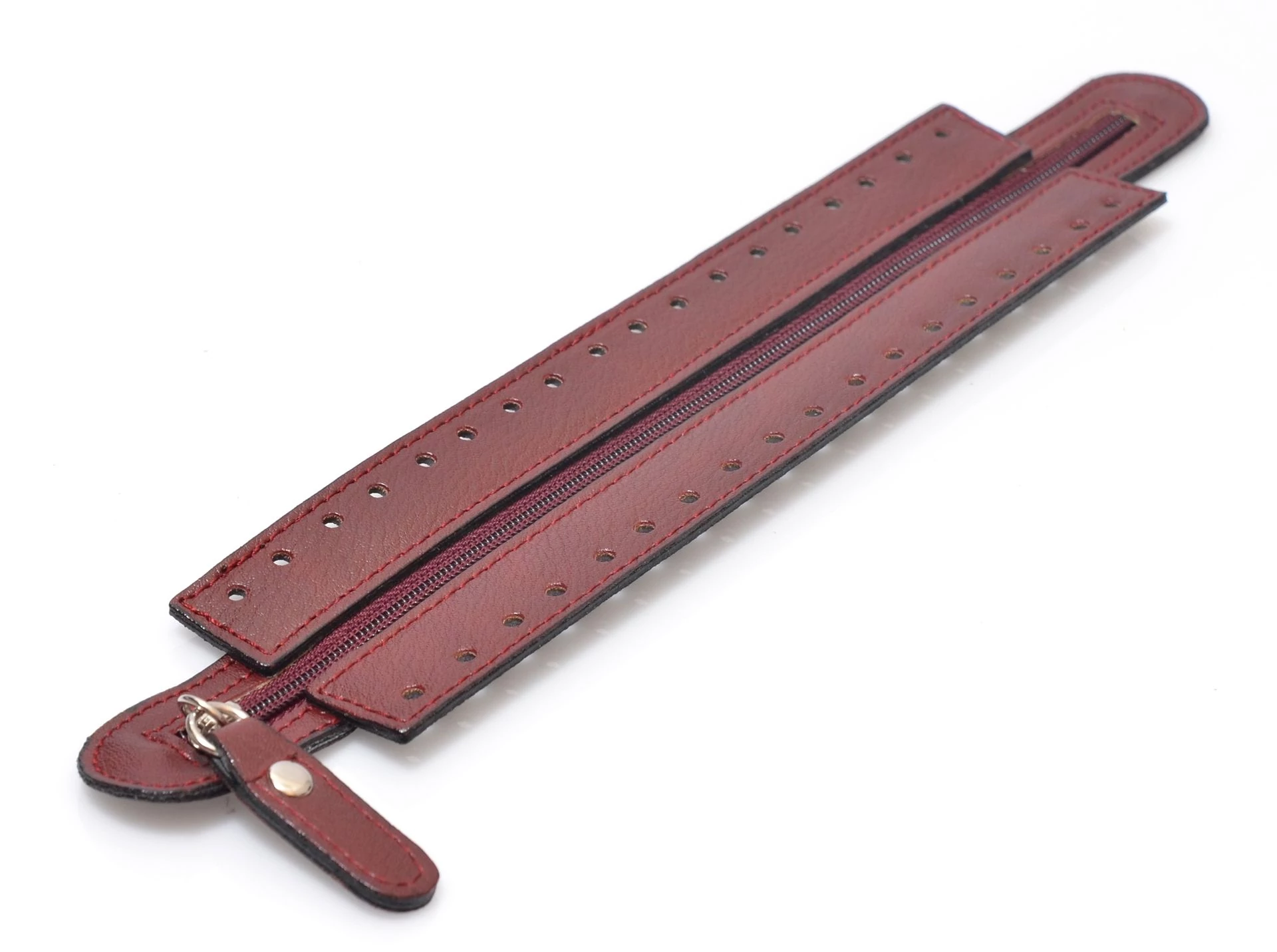 Horgolható cippzár - 25 cm - BORDÓ