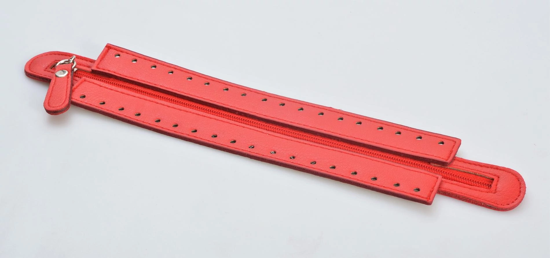 Horgolható cippzár - 25 cm - PIROS