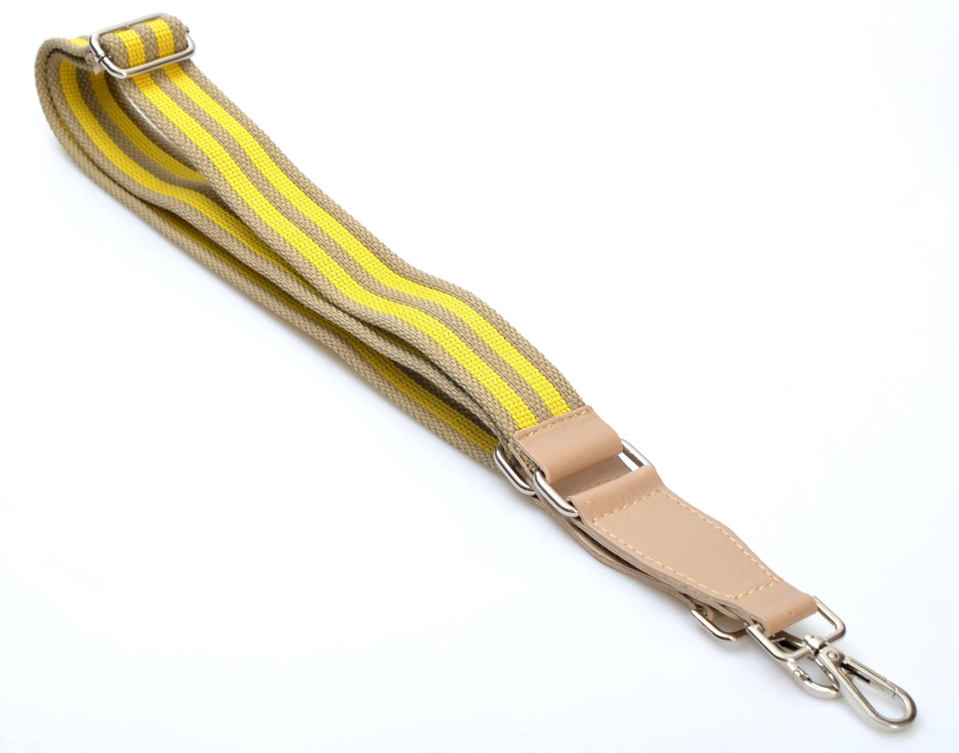Állítható textil táskafül - multicolor bézs-mustár