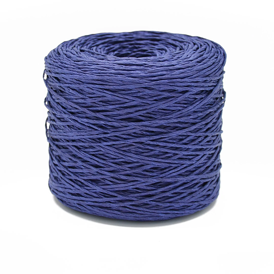 Természetes szalma fonal táskához, kalaphoz 250 g - DARK BLUE