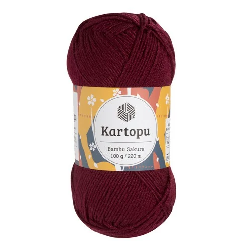 Kartopu Bambu Sakura bambusz-akril gyerekfonal - bordó