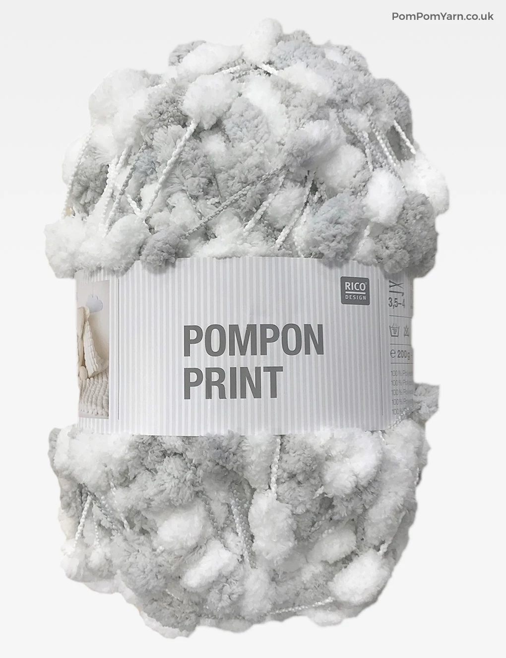 Rico Pompom print - szürke-fehér