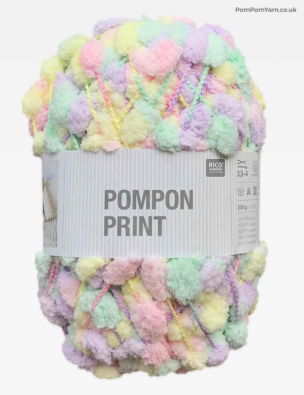 Rico Pompom print - rózsa multi