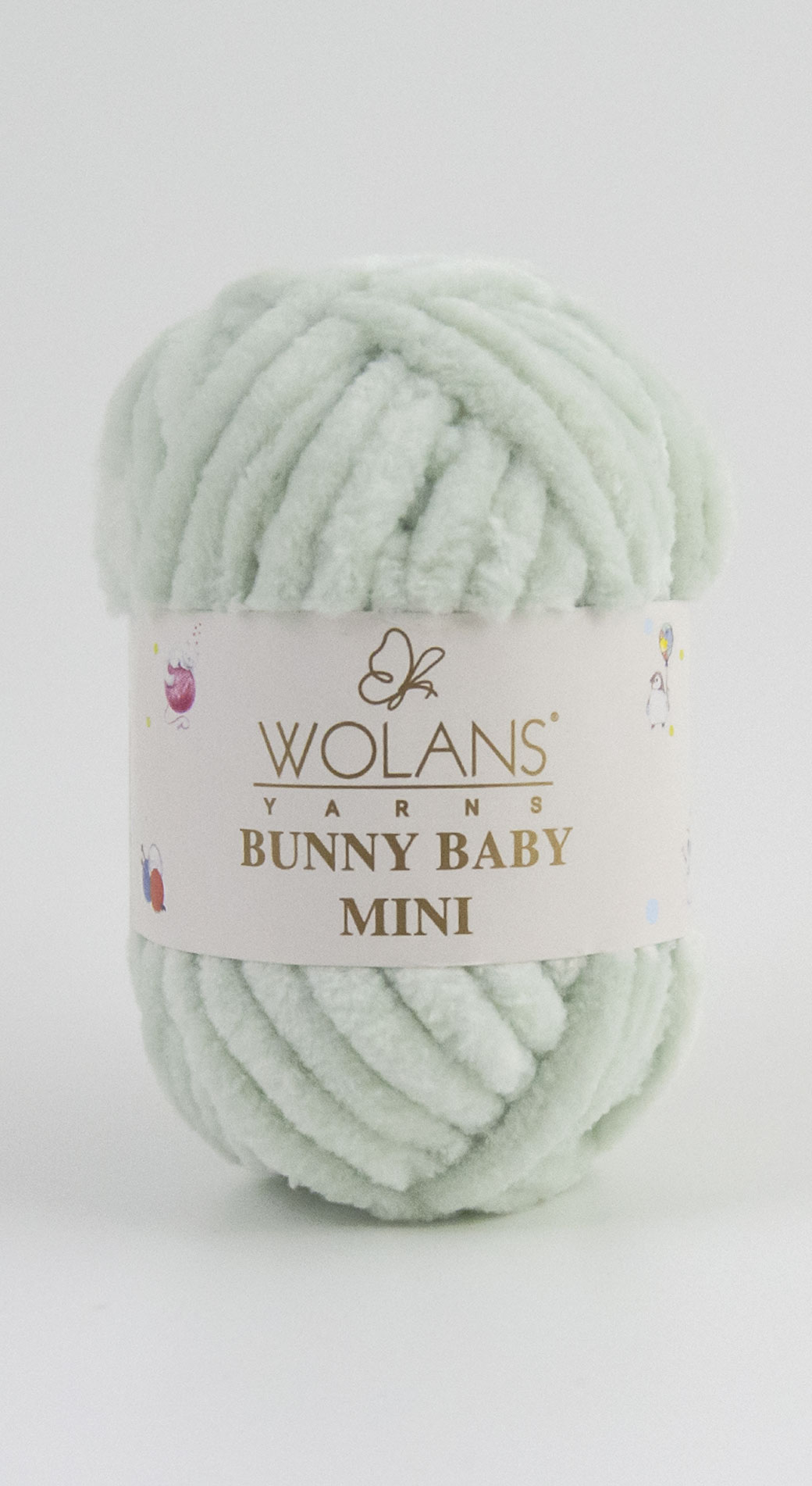 Bunny Baby MINI plüssfonal - világos szürke (mentás beütéssel)