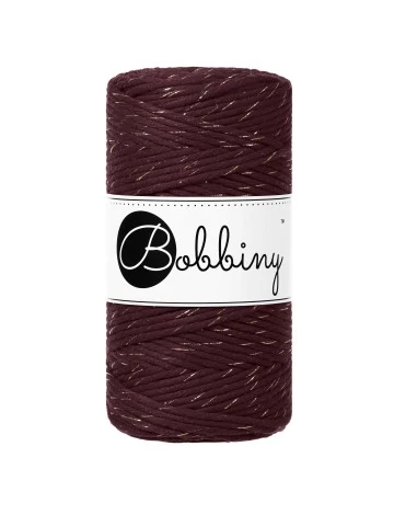 Bobbiny  kifésülhető  makramé fonal 3 mm - GOLDEN BURGUNDY