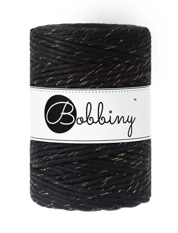 Bobbiny kifésülhető makramé fonal 5 mm - GOLDEN BLACK