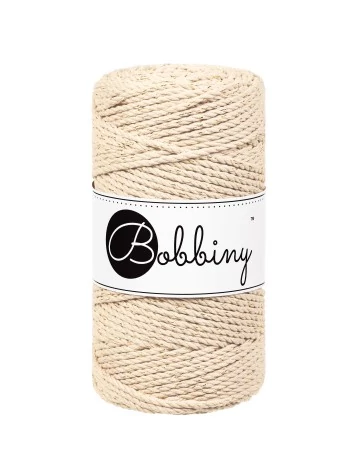 Bobbiny 3 Ply Makramé fonal 3 mm - GOLDEN WARM BEIGE