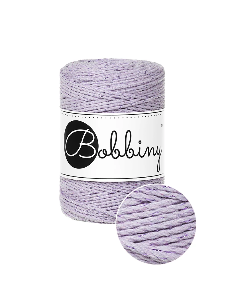 Bobbiny 3 Ply Makramé fonal 1,5 mm - UNICOLOR LAVENDER