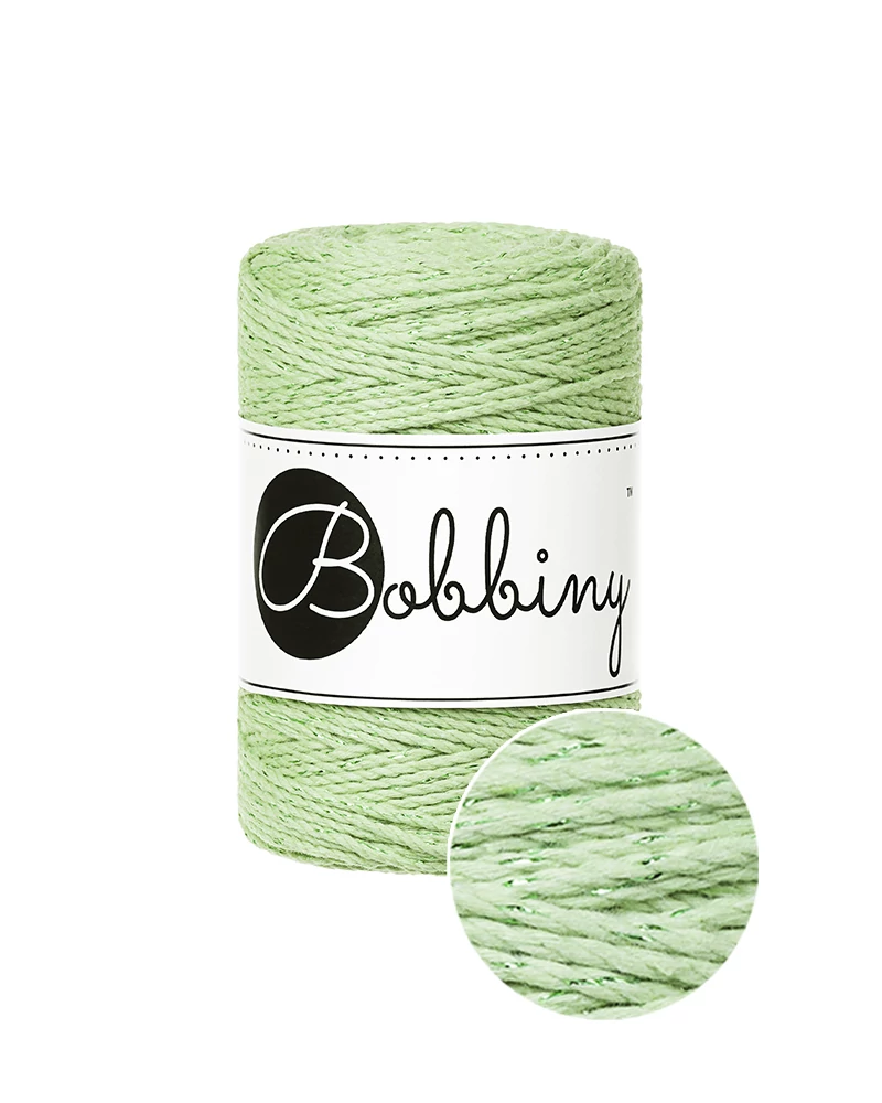 Bobbiny 3 Ply Makramé fonal 1,5 mm - UNICOLOR MATCHA