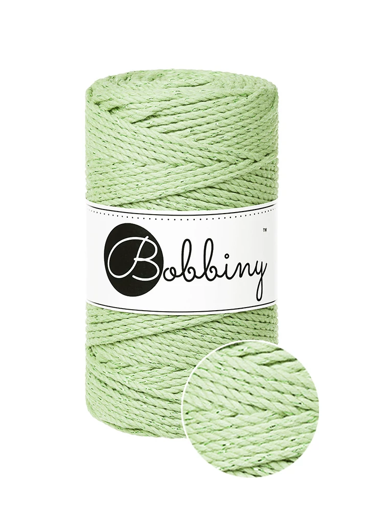 Bobbiny 3 Ply Makramé fonal 3 mm - UNICOLOR MATCHA