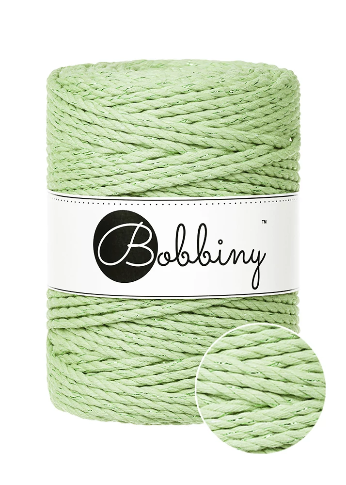 Bobbiny 3 Ply Makramé fonal 5 mm - UNICOLOR MATCHA