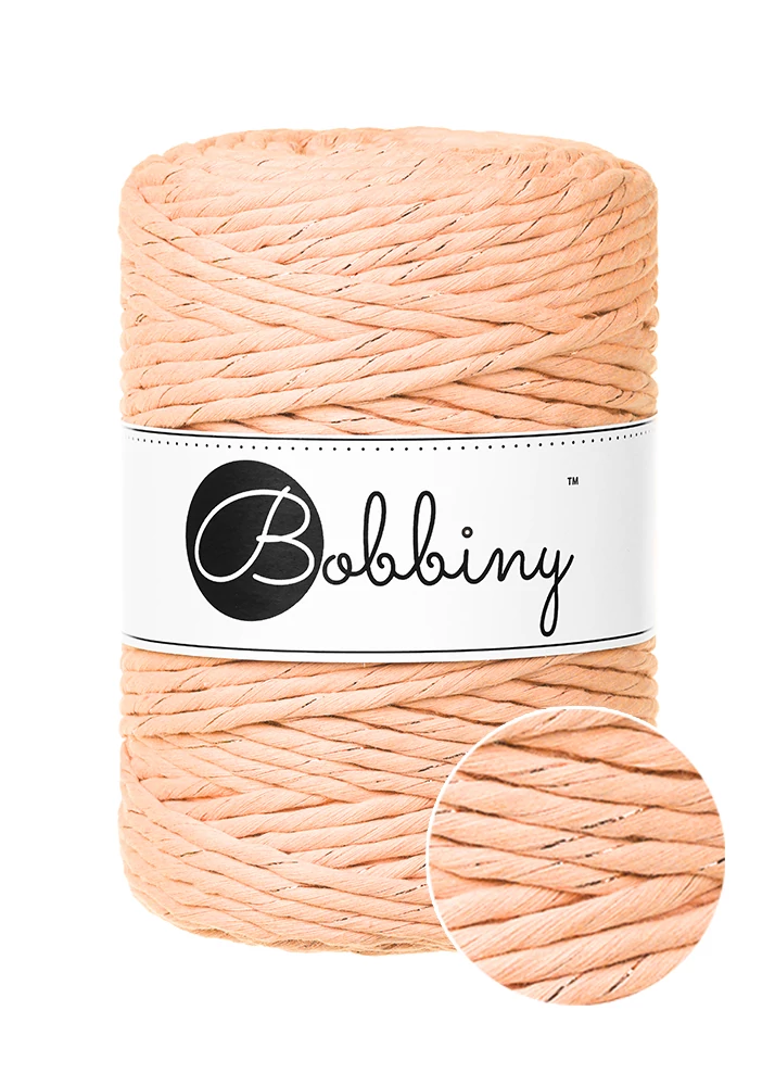 Bobbiny kifésülhető makramé fonal 5 mm - UNICOLOR PEACH FUZZ