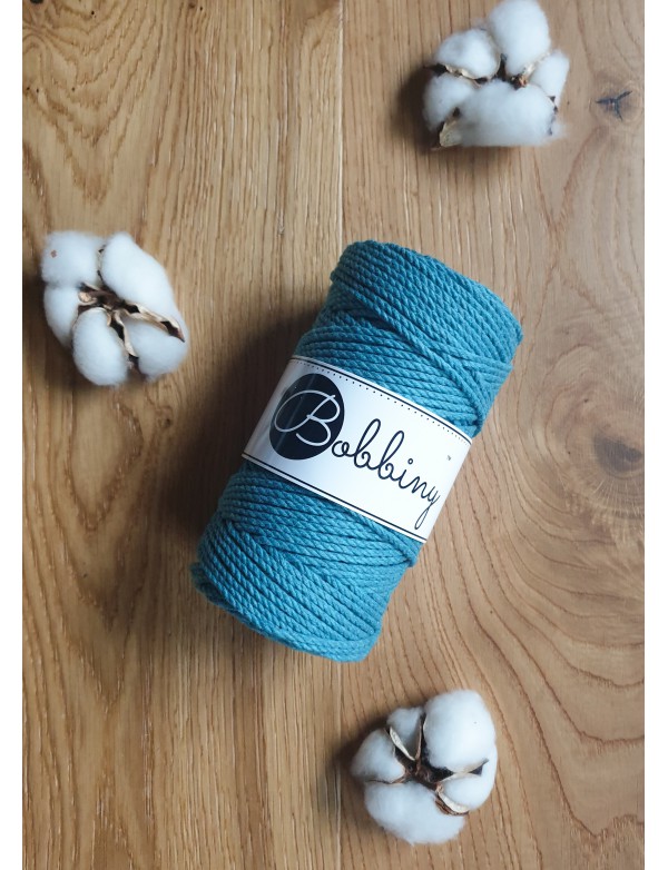 Bobbiny 3 Ply Makramé fonal 3 mm - TEAL