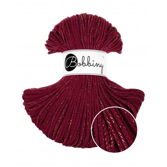 Bobbiny Zsinórfonal Junior 3 mm - Golden Wine red