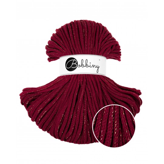 Bobbiny Premium Zsinórfonal 5 mm - Golden Wine Red