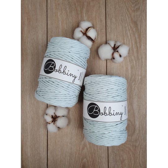Bobbiny 3 Ply Makramé fonal 5 mm - Glossy Milky Green