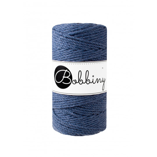 Bobbiny 3 Ply Makramé fonal 3 mm - JEANS