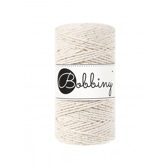 Bobbiny 3 Ply Makramé fonal 3 mm - NATÚR ARANY