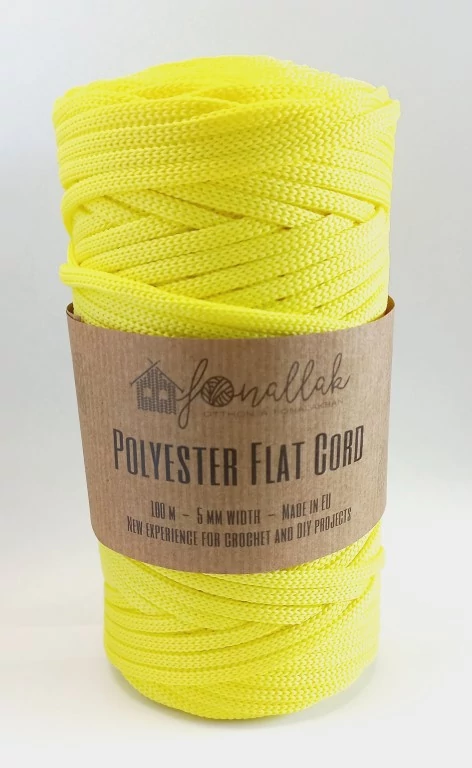 Fonallak PP flat cord - NEONSÁRGA