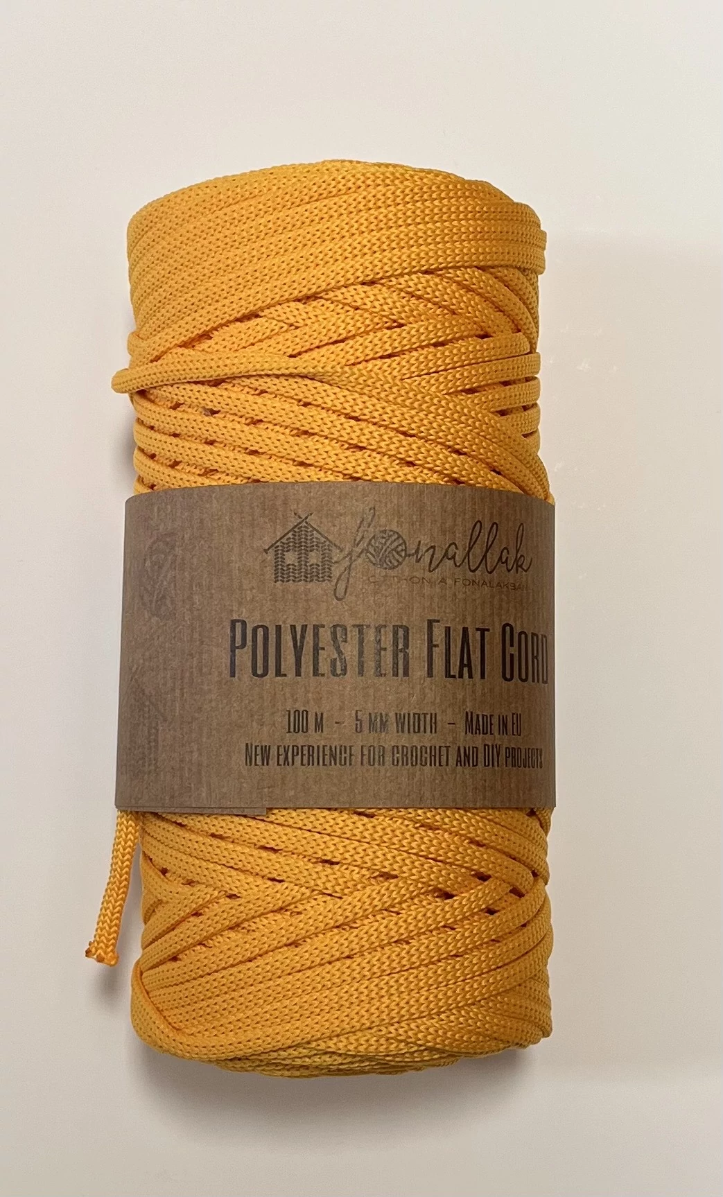Fonallak PP flat cord - NAPSÁRGA