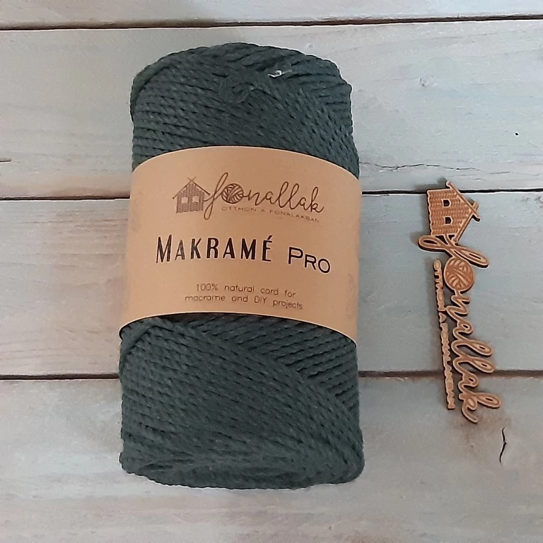 Macrame Pro makraméfonal - 3 mm 3 ply 140 m  - erdőzöld