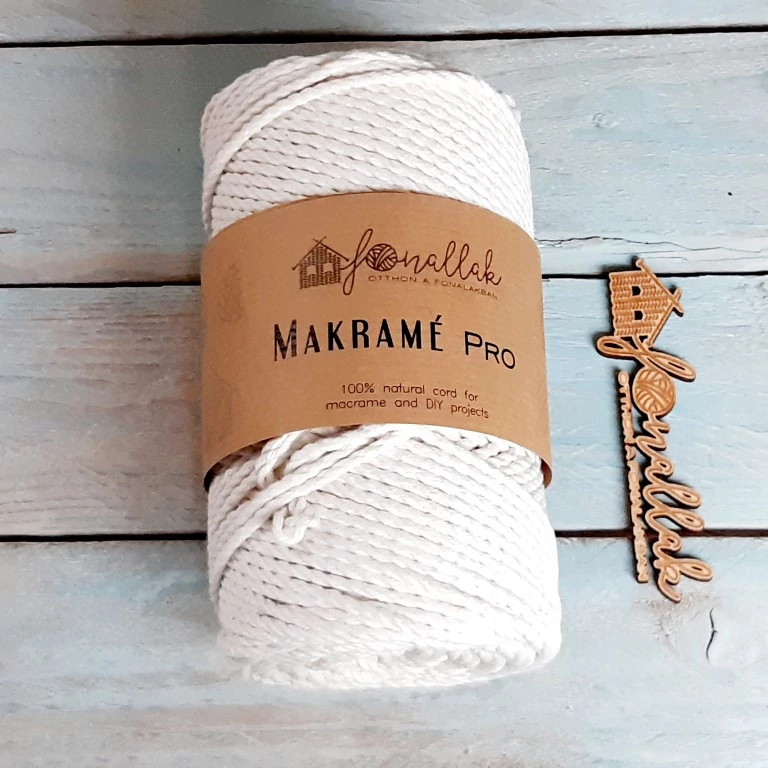 Macrame Pro makraméfonal - 3 mm 3 ply 0,5 kg 140 m  - natúr