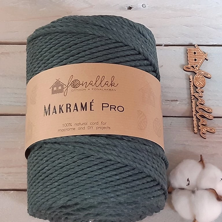 Macrame Pro makraméfonal - 4 mm 3 ply 175 m - erdőzöld