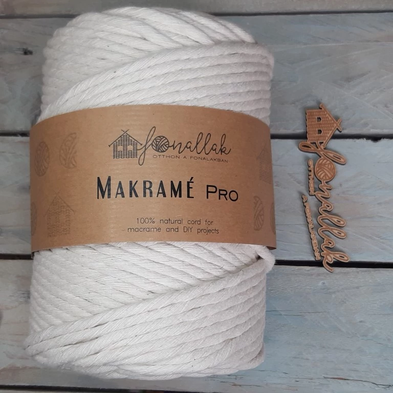 Macrame Pro makraméfonal - 5 mm kifésülhető 200 m - natúr