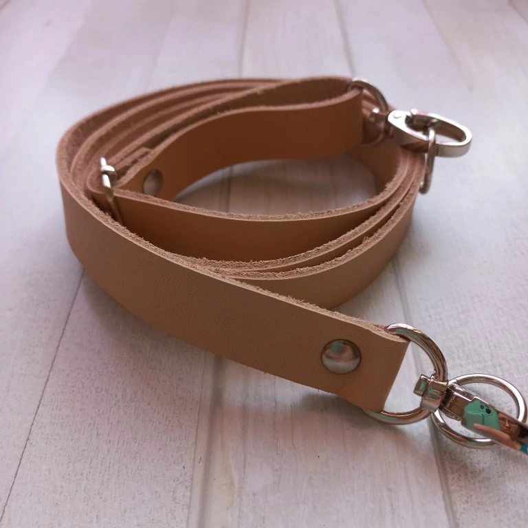 Bőr táskapánt cross body 120 cm - barna zsemle
