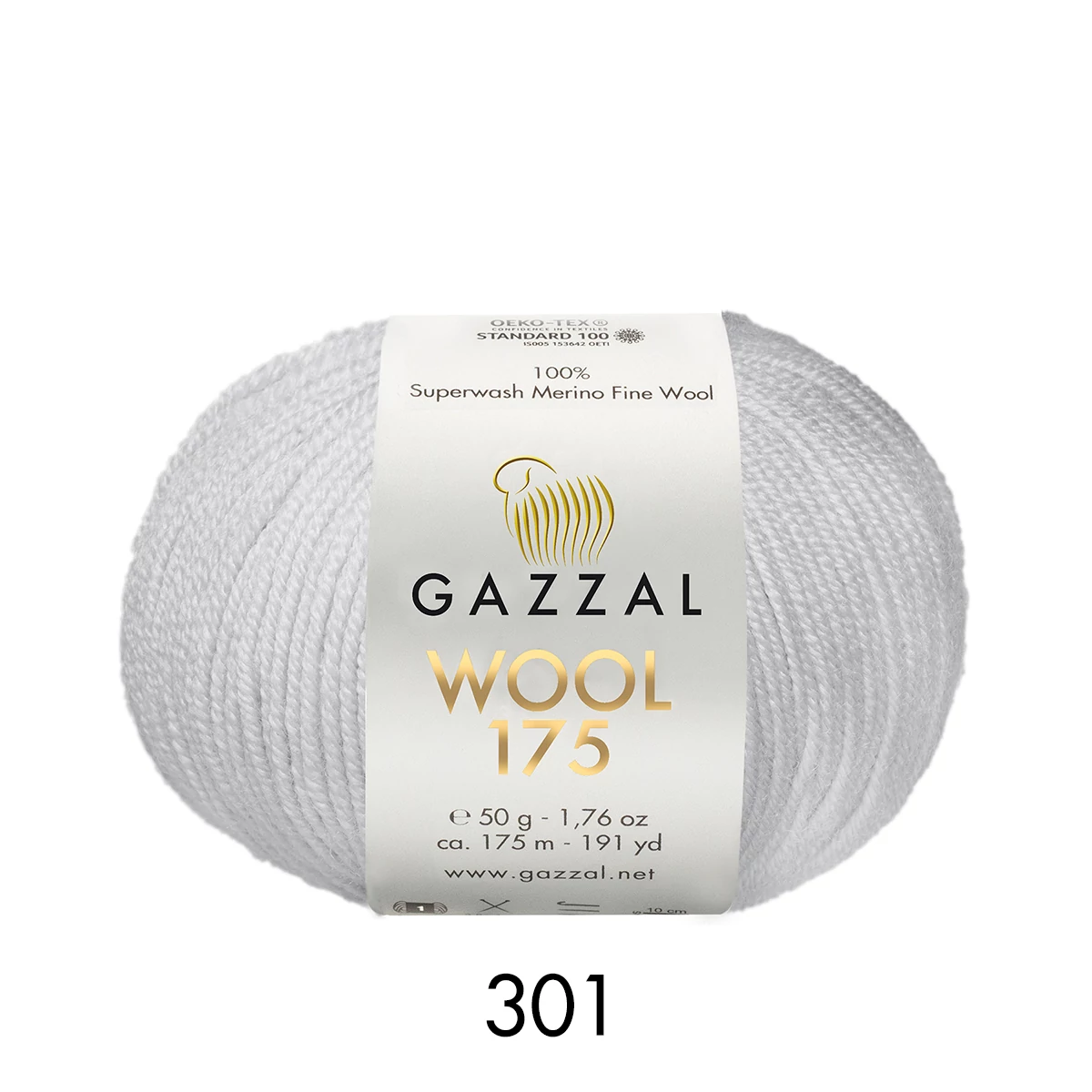 Gazzal Wool 175 100% merino – világos szürke