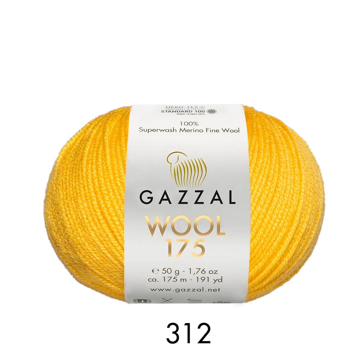 Gazzal Wool 175 100% merino – mustár