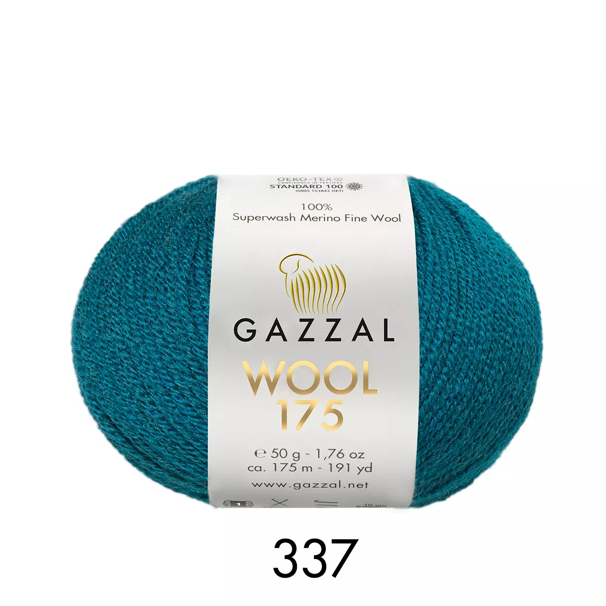 Gazzal Wool 175 100% merino – petrol