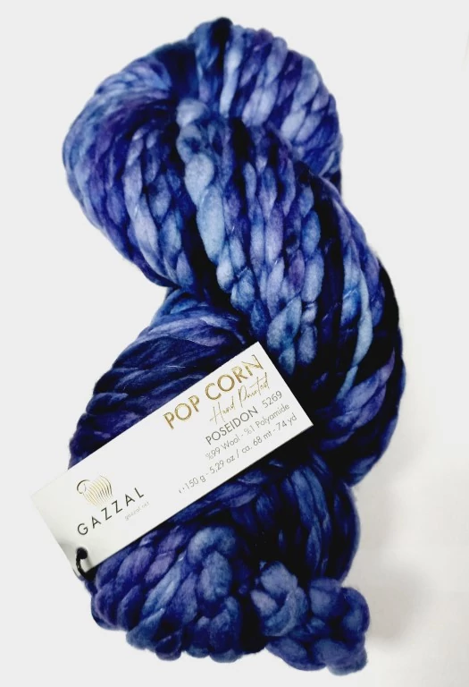 Gazzal PopCorn kézzel festett fonal – POSEIDON – 5269