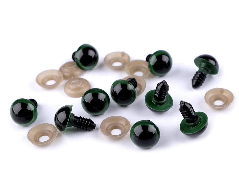 Biztonsági szem 14 mm - élénk zöld 1 pár