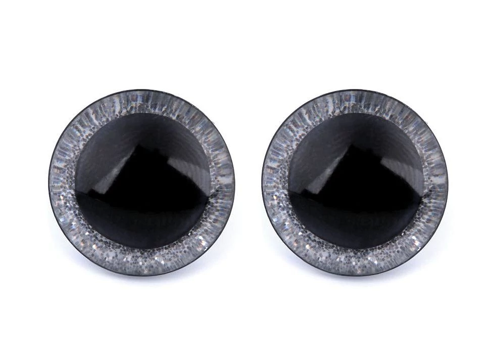 Biztonsági szem gliterrel 20 mm - ezüst