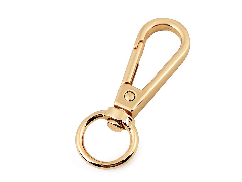 Fém karabiner bújtatóval 12 mm arany