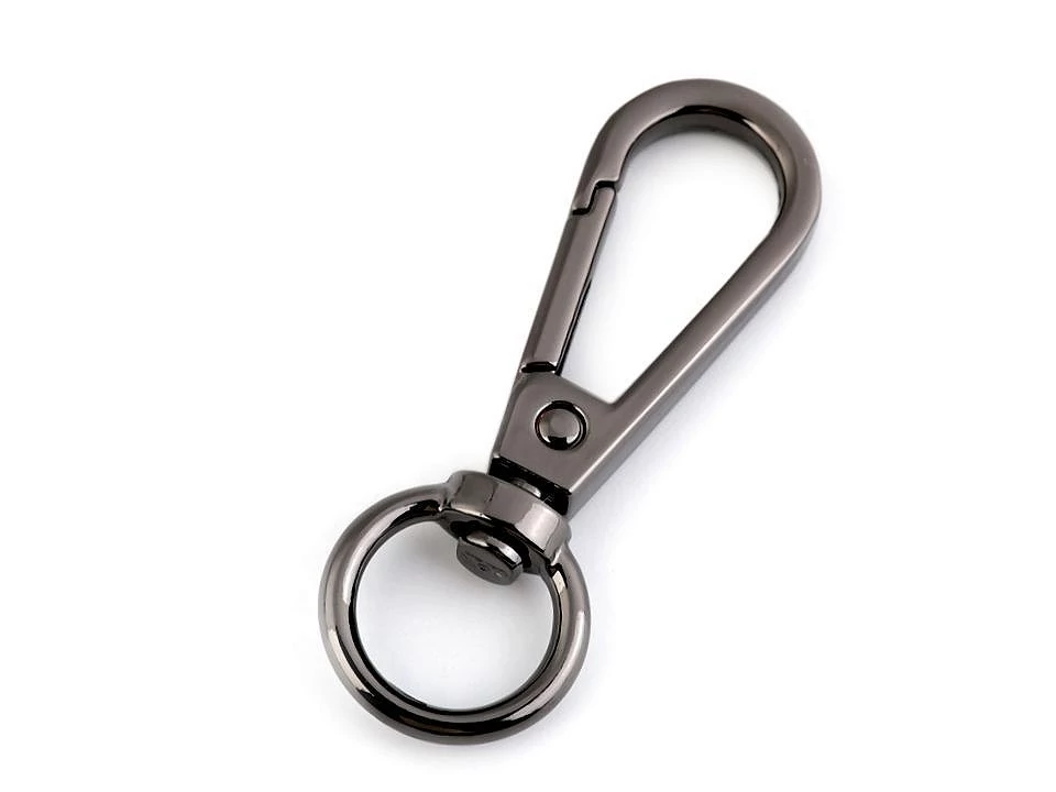Fém karabiner bújtatóval 12 mm fekete nikkel