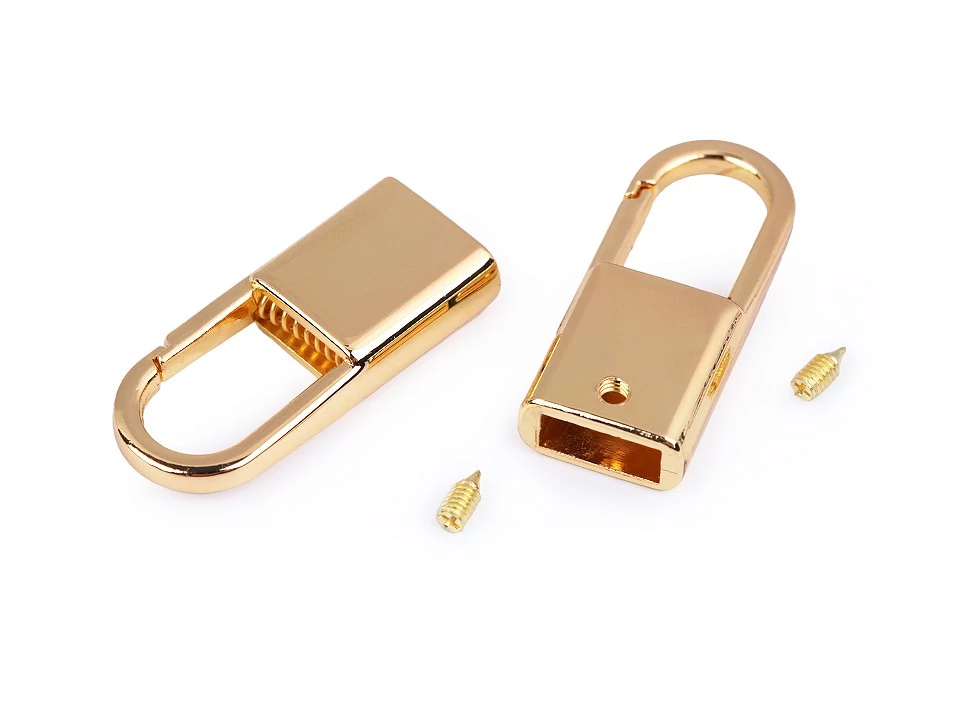 Lapos zsinórvég karabiner szélesség 9 mm - arany