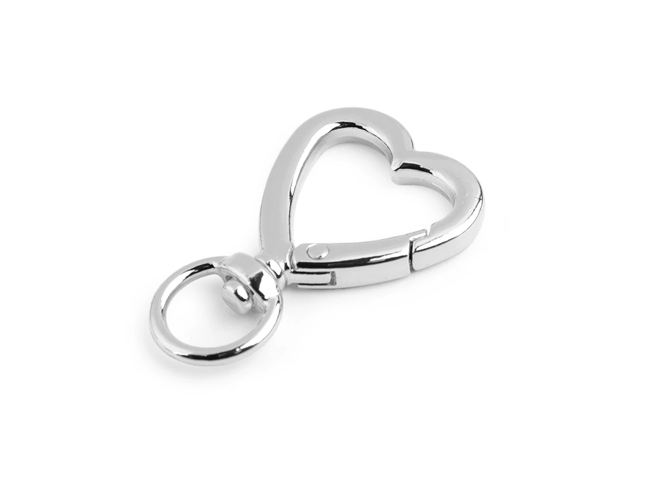 Szív alakú fém karabíner 10 mm - nikkel
