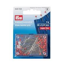 Prym gombostű piros üveg fejjel 35x0,40 mm