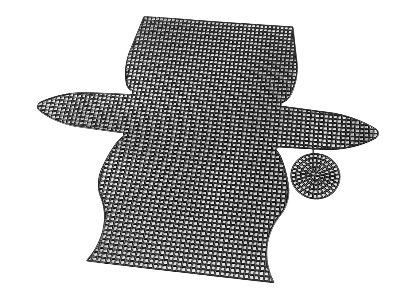 Műanyag kanava hímzés, táskakészítés - 15 x 7,5 x 4 cm - fekete