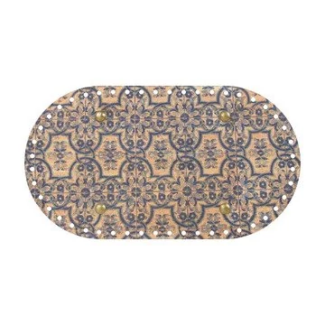 Parafa táskaalap ovális nagy 30x17 cm - csempemintás kék